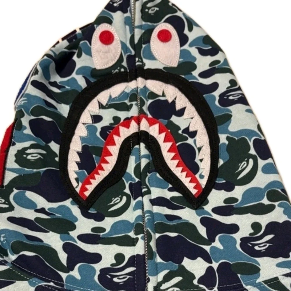 BAPE Color Camo Shark WGM Hoodie Sweatshirt Ligh Blue | A Bathing Ape 3XL (EUC)